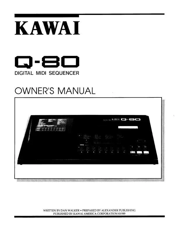 Mode d'emploi KAWAI Q-80
