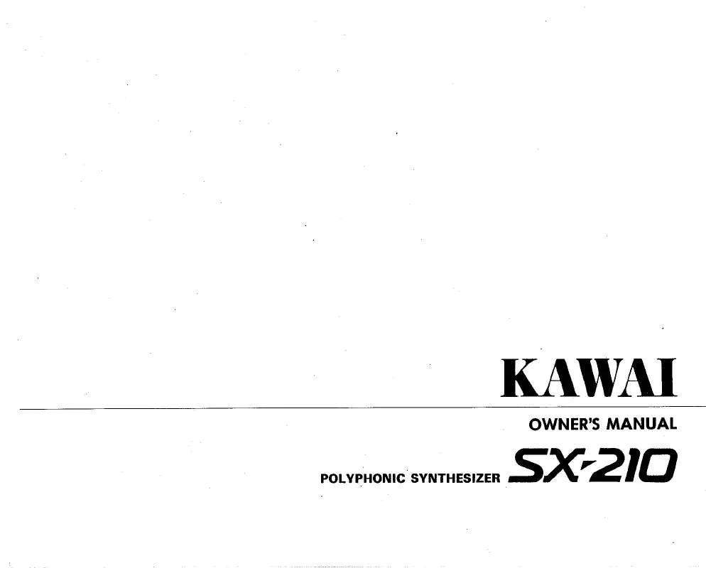 Mode d'emploi KAWAI SX-210