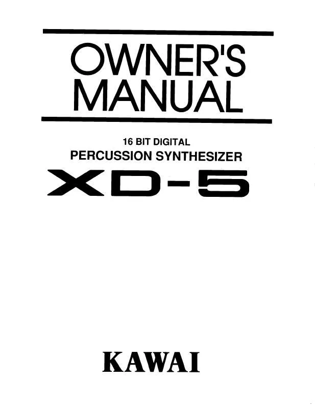 Mode d'emploi KAWAI XD-5