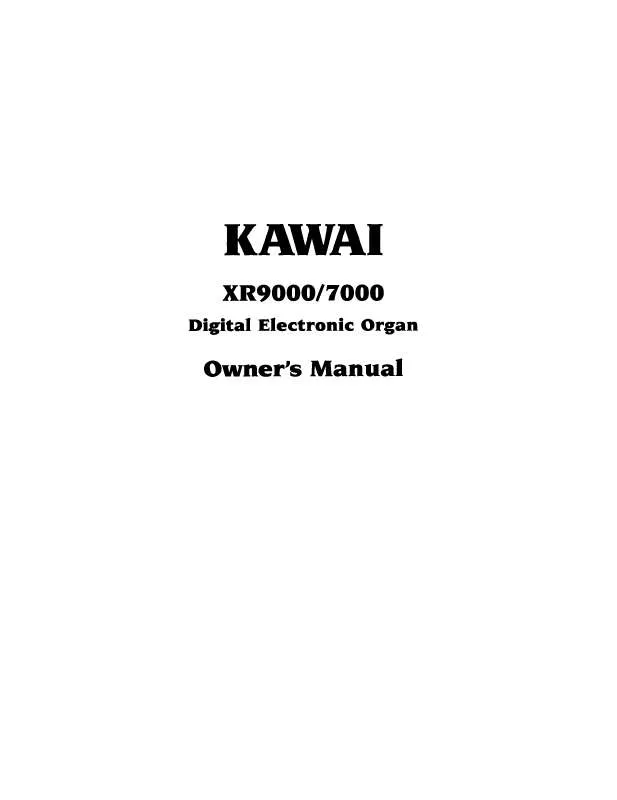 Mode d'emploi KAWAI XR7000