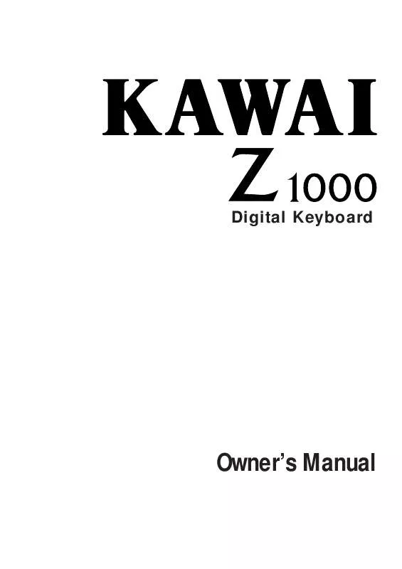 Mode d'emploi KAWAI Z1000