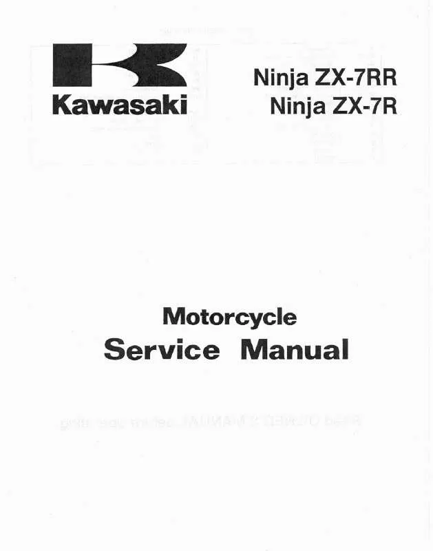 Mode d'emploi KAWASAKI NINJA ZX-7RR