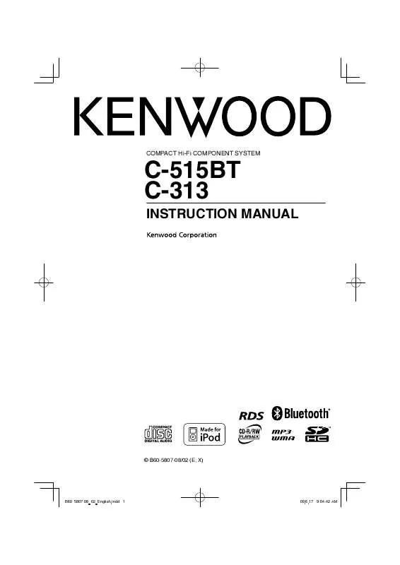 Mode d'emploi KENWOOD C-515BT