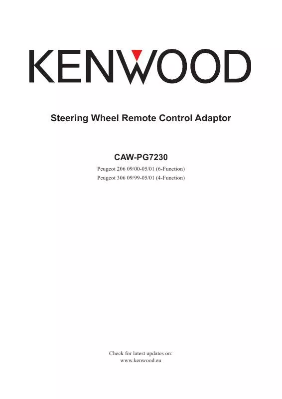 Mode d'emploi KENWOOD CAW-PG7230