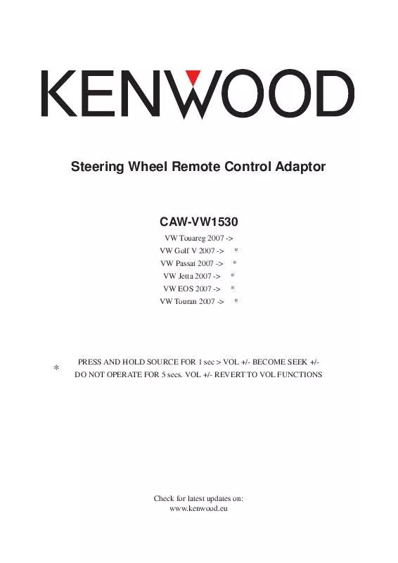 Mode d'emploi KENWOOD CAW-VW1530