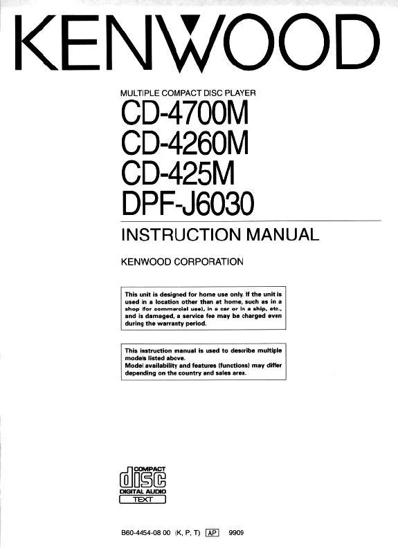 Mode d'emploi KENWOOD CD-425M