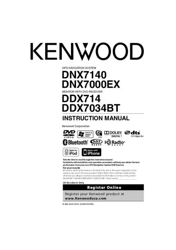 Mode d'emploi KENWOOD DDX7034BT