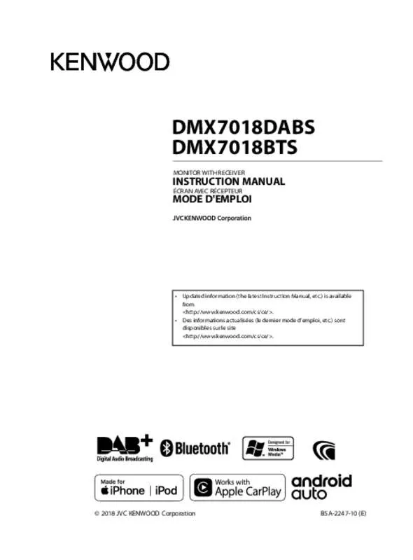 Mode d'emploi KENWOOD DMX 7018 BTS
