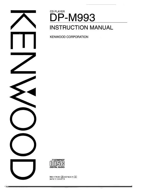 Mode d'emploi KENWOOD DP-M993