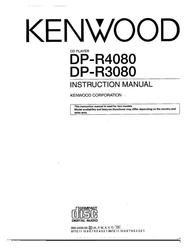 Mode d'emploi KENWOOD DP-R3080
