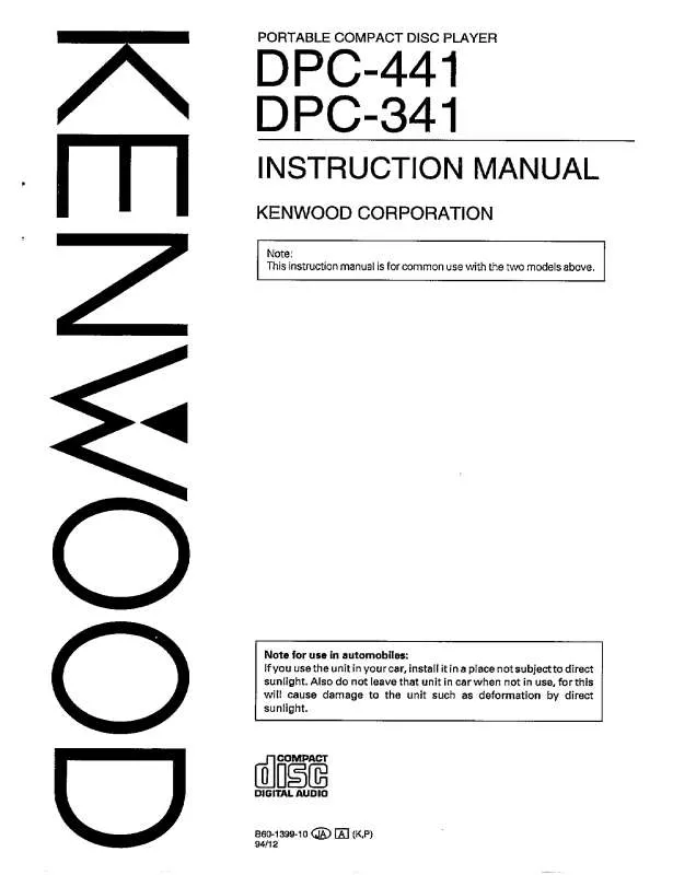 Mode d'emploi KENWOOD DPC-341