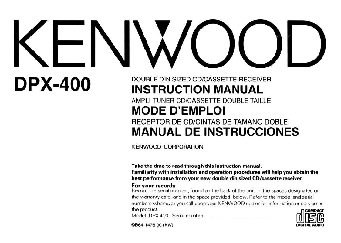 Mode d'emploi KENWOOD DPX-400