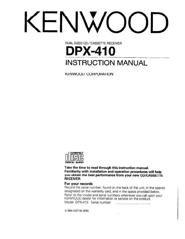 Mode d'emploi KENWOOD DPX-410