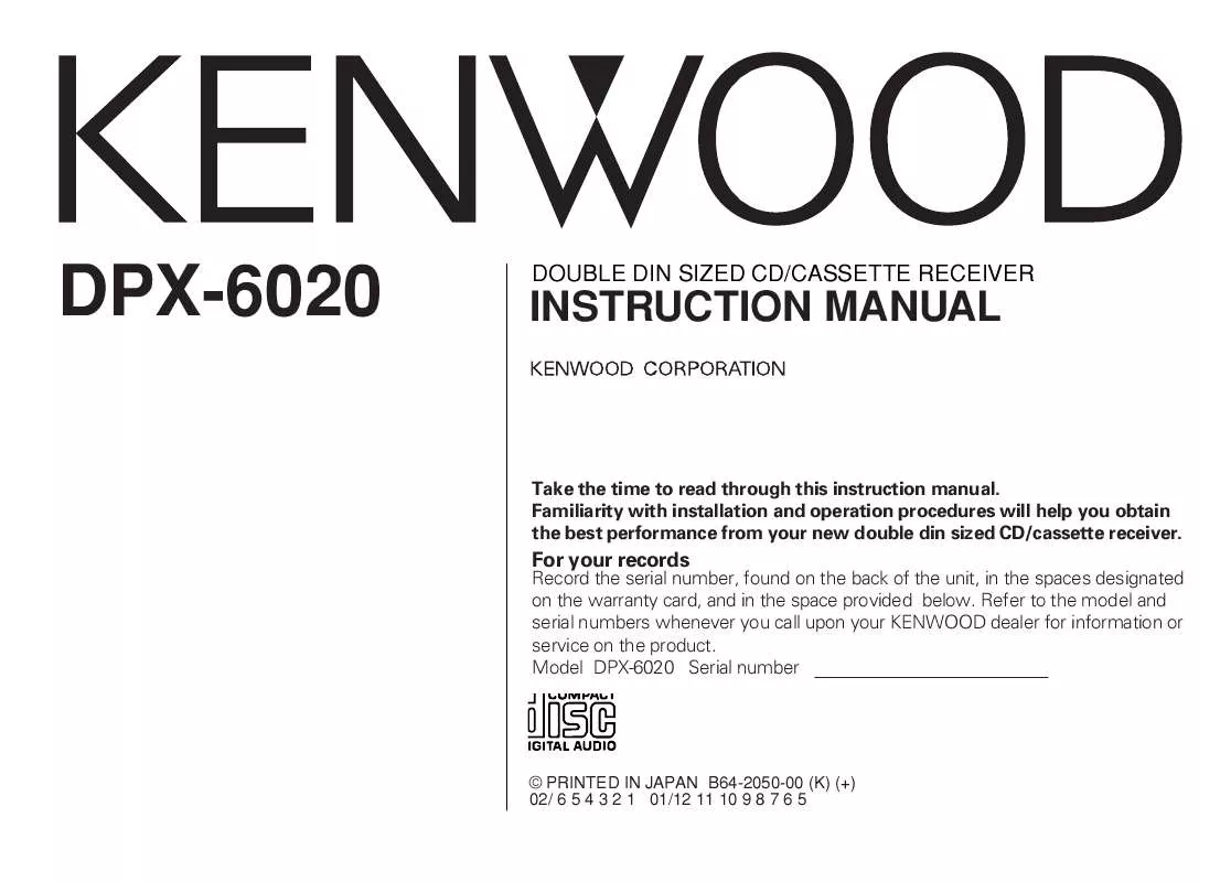 Mode d'emploi KENWOOD DPX-6020