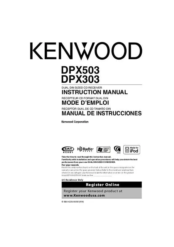 Mode d'emploi KENWOOD DPX503