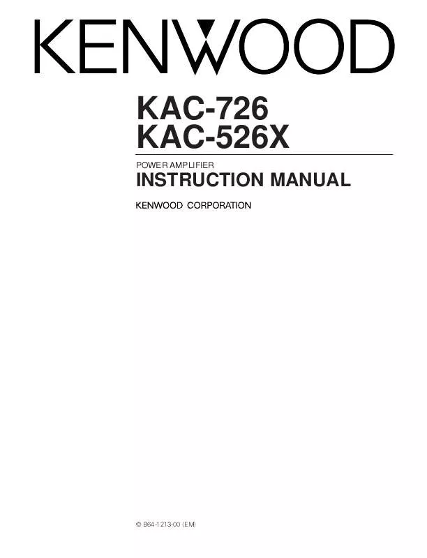 Mode d'emploi KENWOOD KAC-526X
