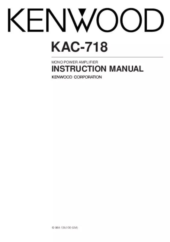 Mode d'emploi KENWOOD KAC-718