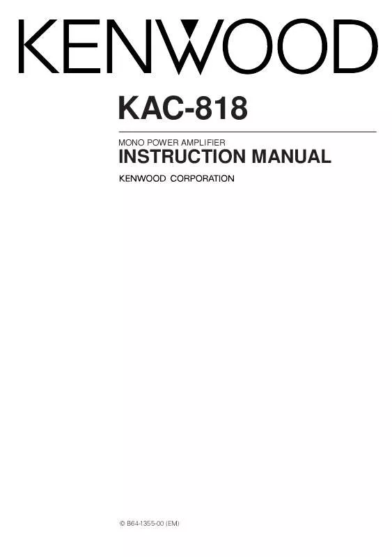 Mode d'emploi KENWOOD KAC-818