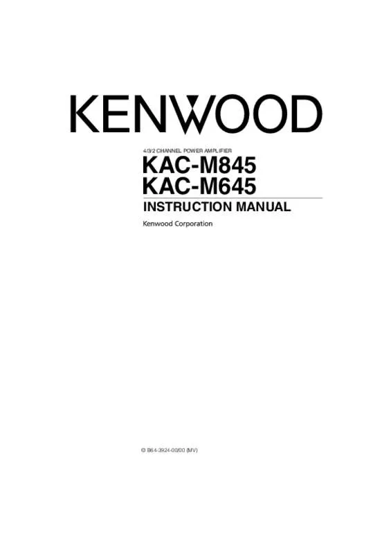 Mode d'emploi KENWOOD KAC-M645