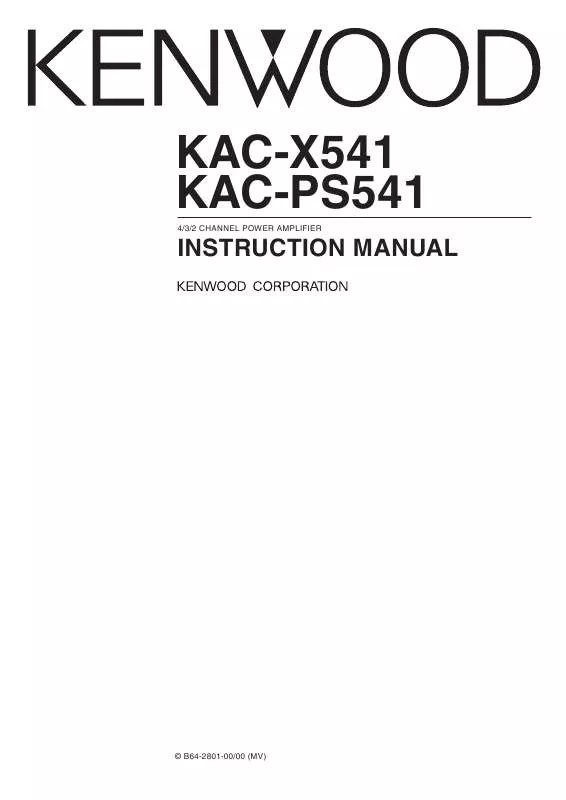 Mode d'emploi KENWOOD KAC-PS541