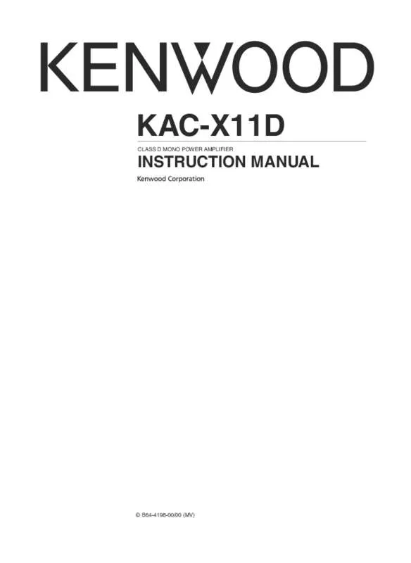 Mode d'emploi KENWOOD KAC-X11D