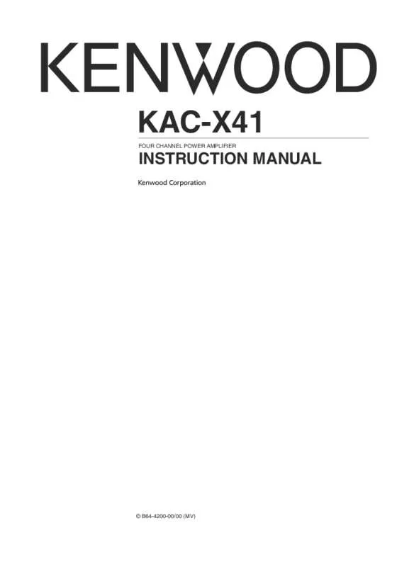 Mode d'emploi KENWOOD KAC-X41