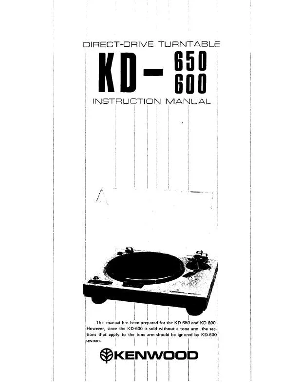 Mode d'emploi KENWOOD KD-600