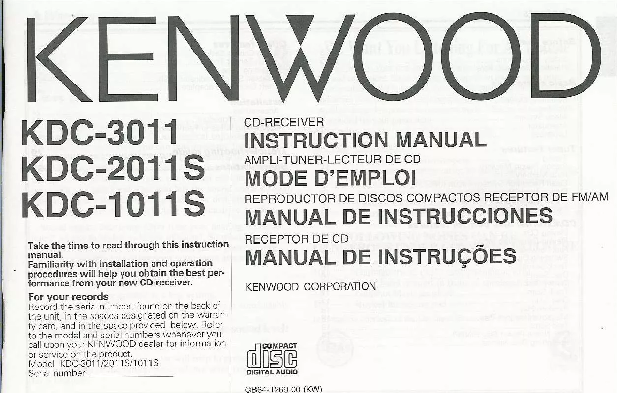 Mode d'emploi KENWOOD KDC-1011S