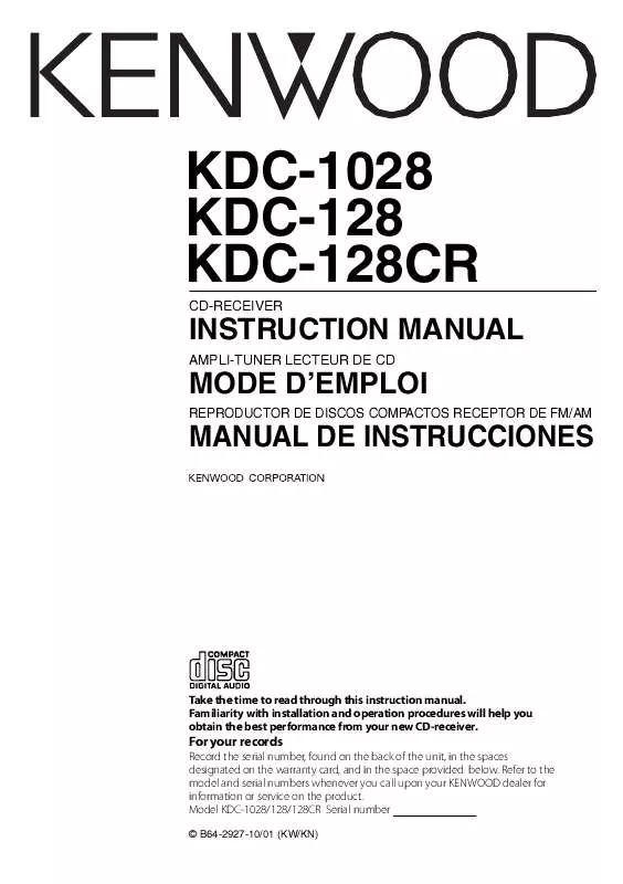 Mode d'emploi KENWOOD KDC-1028