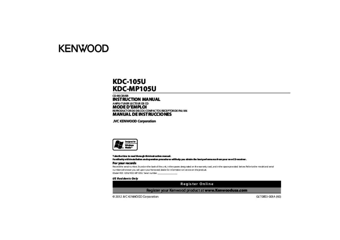 Mode d'emploi KENWOOD KDC-105U