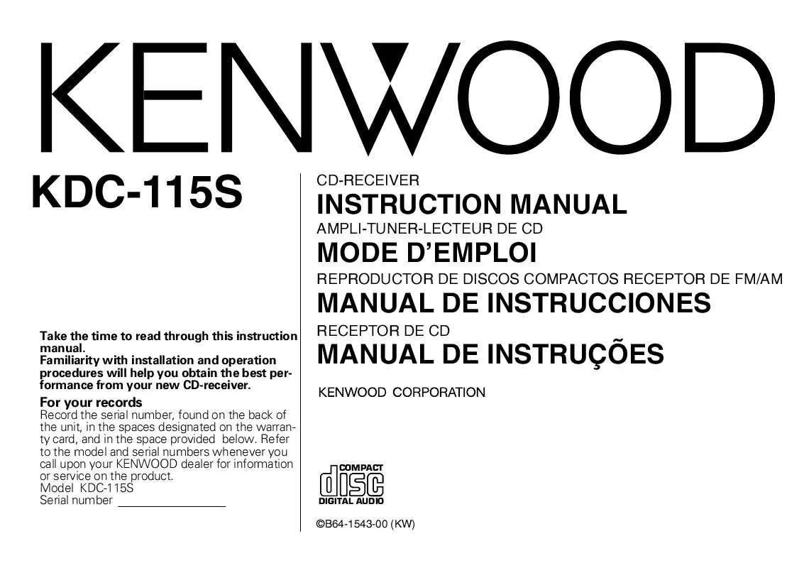 Mode d'emploi KENWOOD KDC-115S