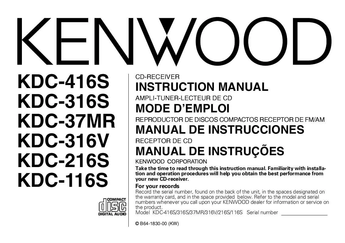 Mode d'emploi KENWOOD KDC-116S