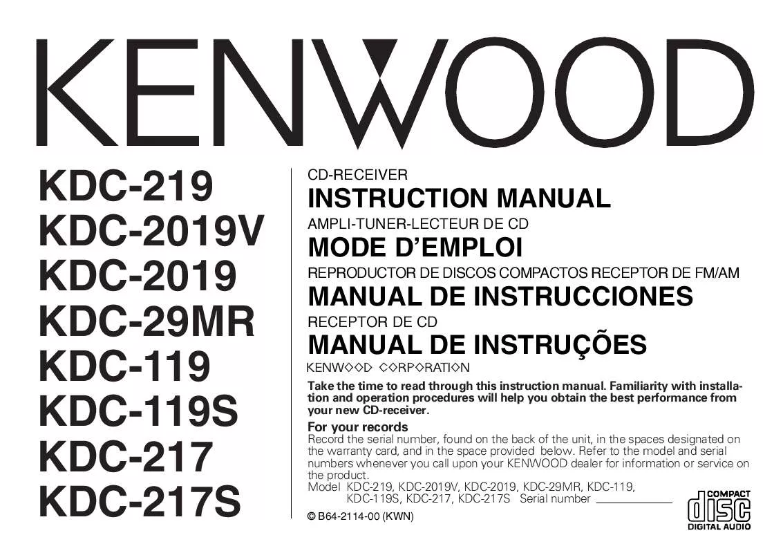 Mode d'emploi KENWOOD KDC-119