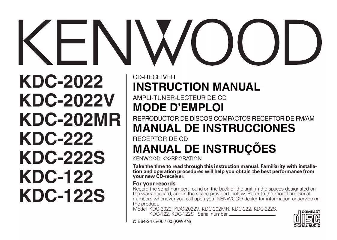 Mode d'emploi KENWOOD KDC-2022V