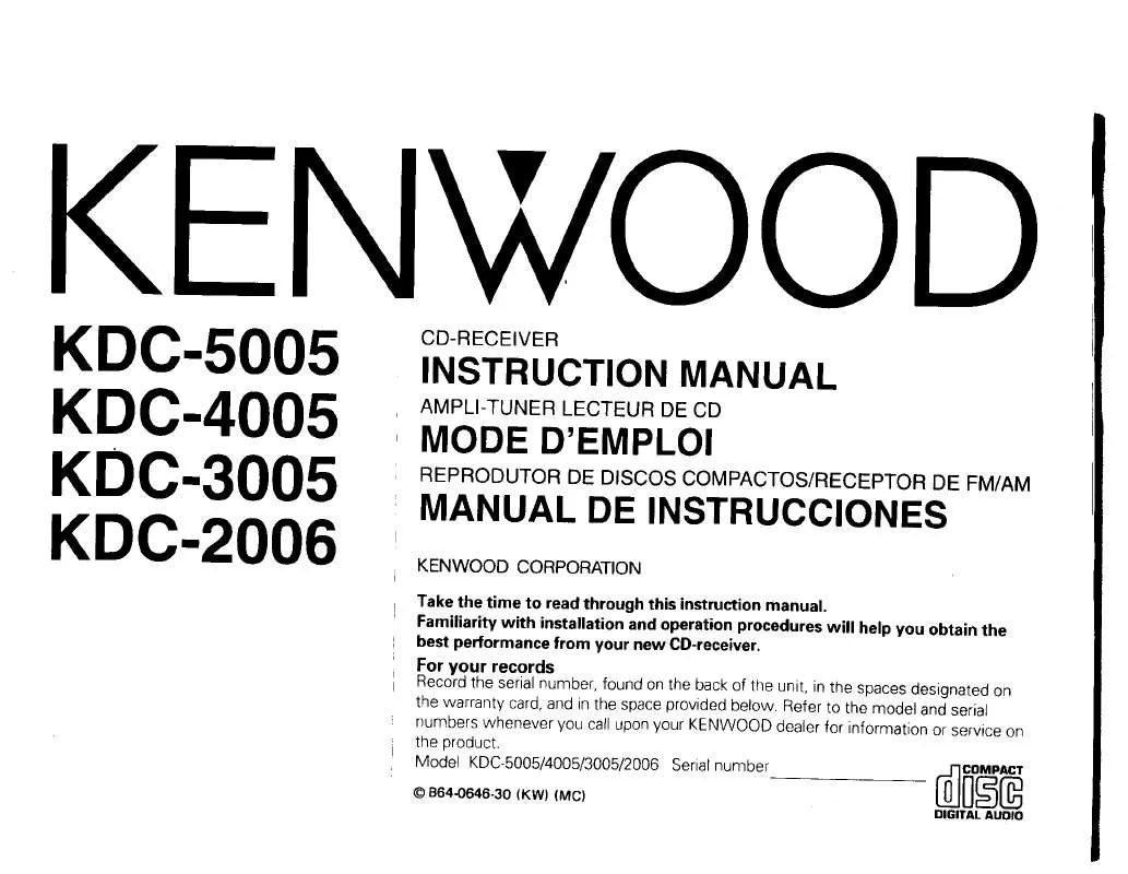 Mode d'emploi KENWOOD KDC-3005