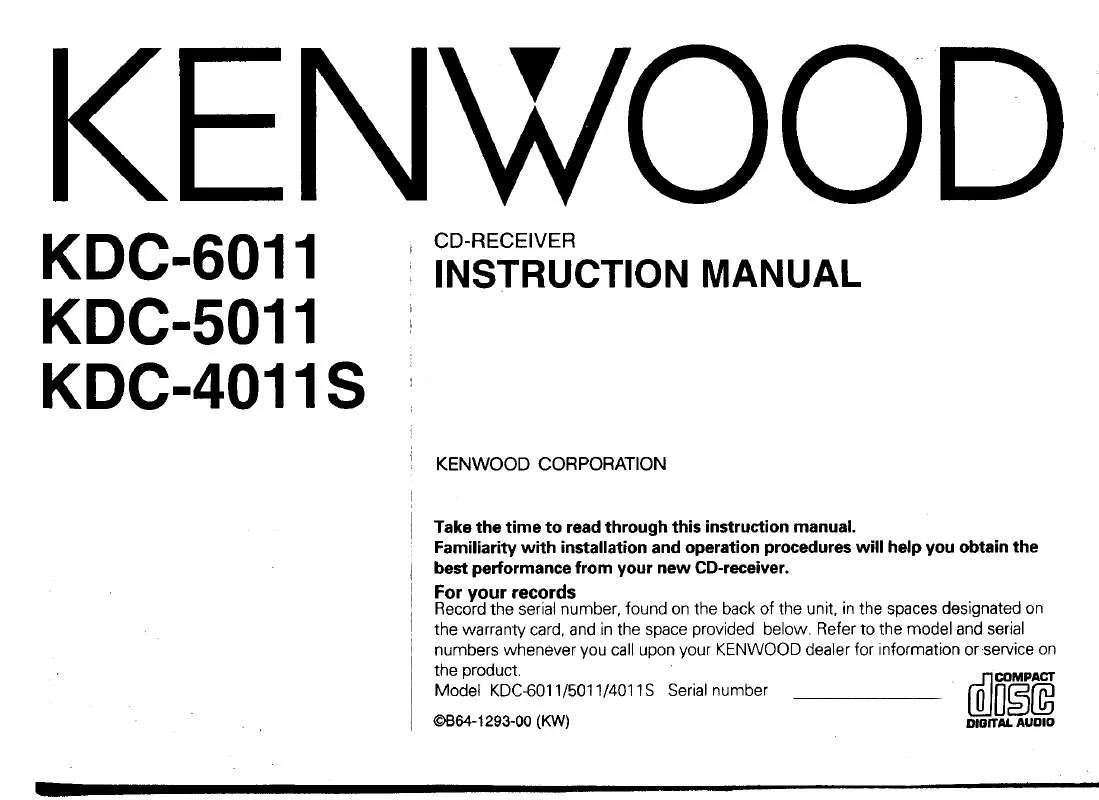 Mode d'emploi KENWOOD KDC-4011S