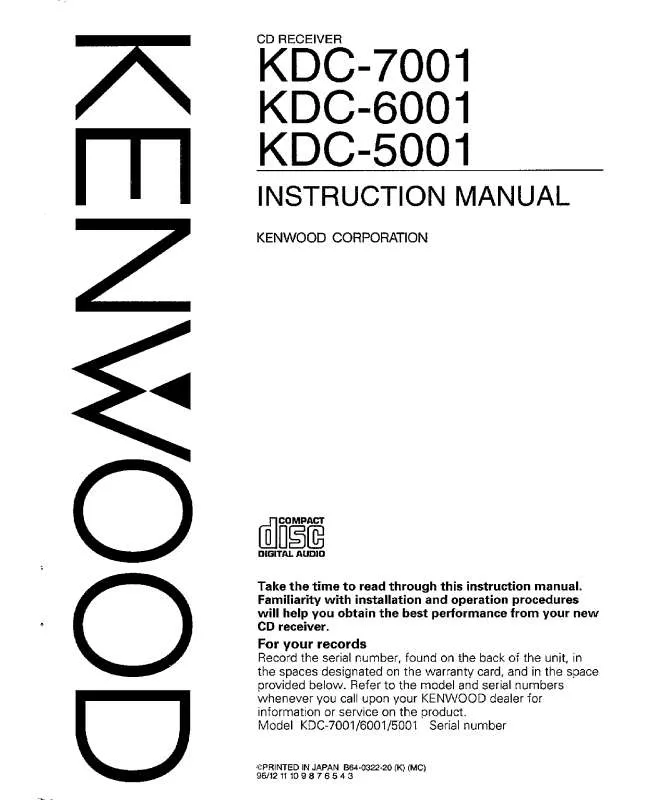 Mode d'emploi KENWOOD KDC-6001