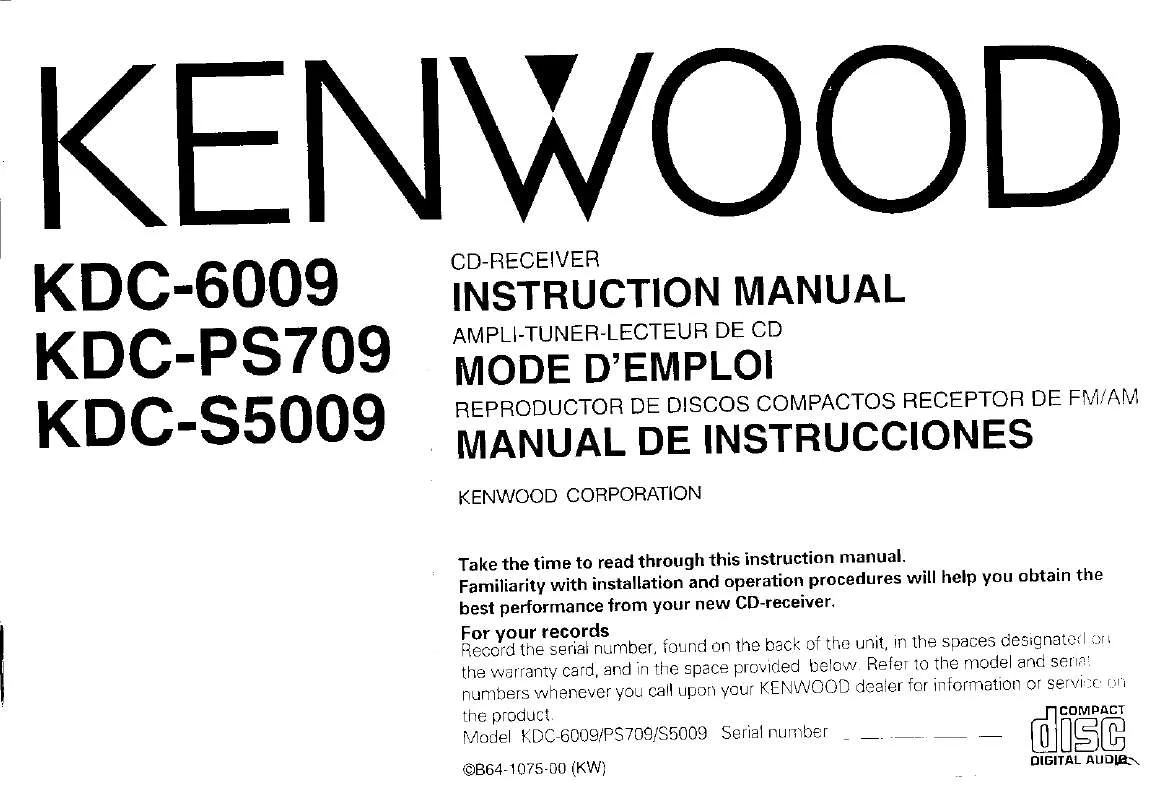 Mode d'emploi KENWOOD KDC-6009