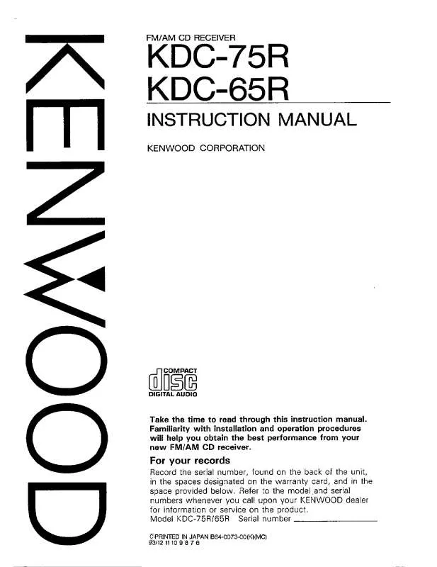 Mode d'emploi KENWOOD KDC-65R