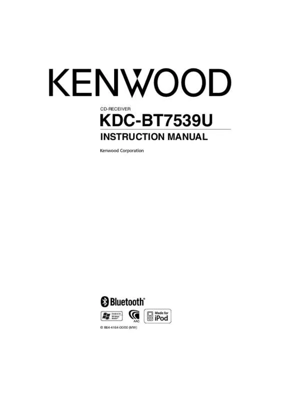 Mode d'emploi KENWOOD KDC-BT7539U