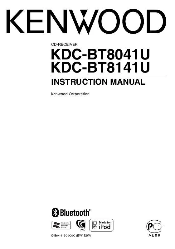 Mode d'emploi KENWOOD KDC-BT8041U