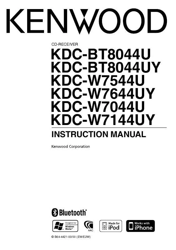 Mode d'emploi KENWOOD KDC-BT8044U