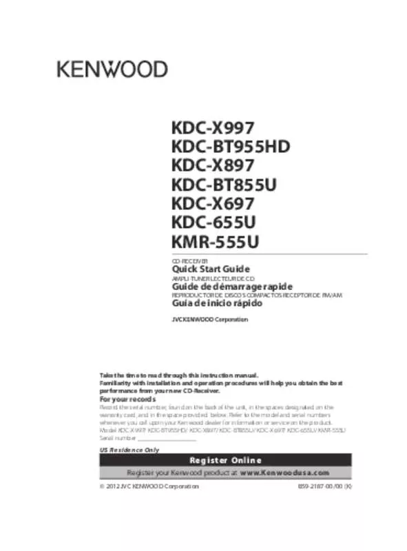 Mode d'emploi KENWOOD KDC-BT855U