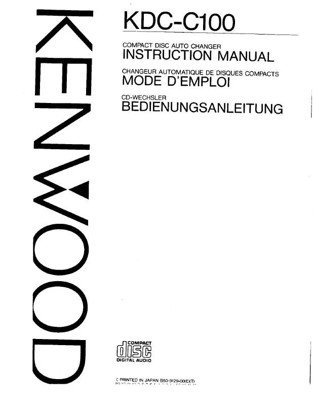 Mode d'emploi KENWOOD KDC-C100