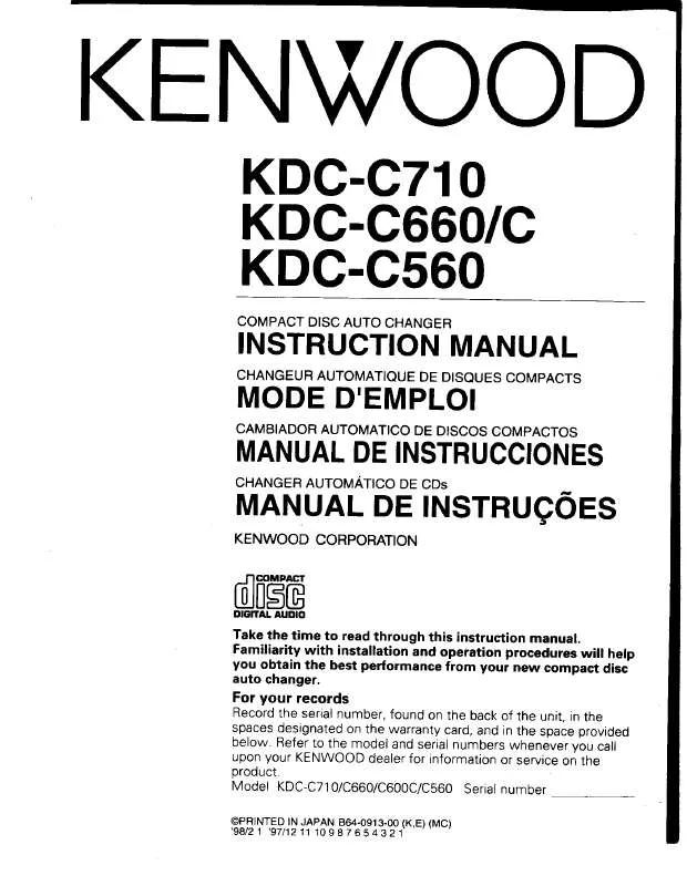 Mode d'emploi KENWOOD KDC-C560