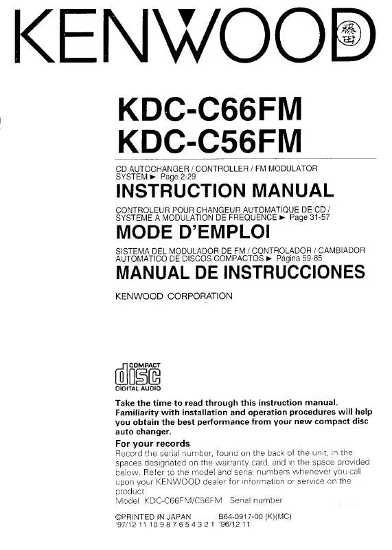 Mode d'emploi KENWOOD KDC-C56FM