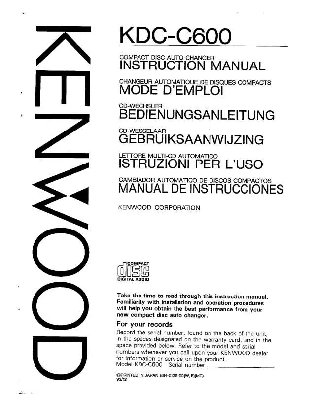 Mode d'emploi KENWOOD KDC-C600