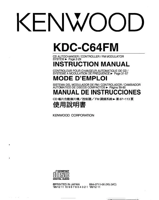 Mode d'emploi KENWOOD KDC-C64FM