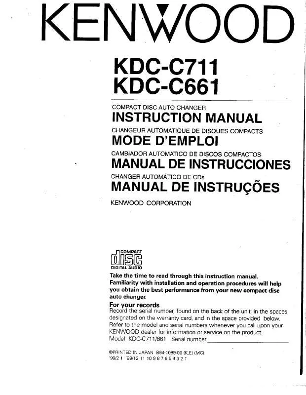 Mode d'emploi KENWOOD KDC-C711