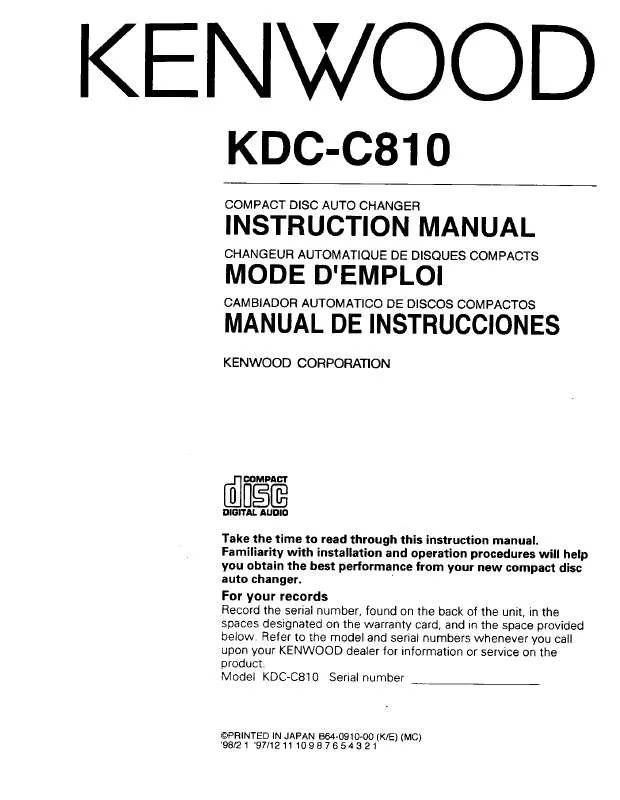 Mode d'emploi KENWOOD KDC-C810